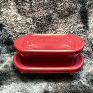 2 VTG Anchor Hocking Oven Ware 2 QT Square
Baking Dish with Red Lid